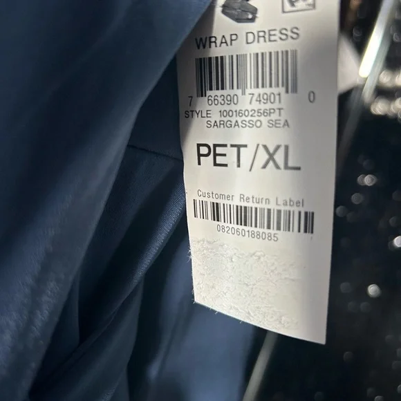 Alfani Petite Printed 3/4-Sleeve Wrap Dress in Blue - Picture 6 of 6